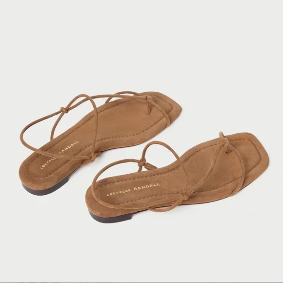 Loeffler Randall Eleanor Flat Sandals Cacao Suede US8 - Picture 7 of 8